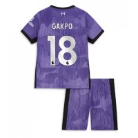 Fotballdrakt Barn Liverpool Cody Gakpo #18 Tredjedraktsett 2023-24 Kortermet (+ Korte bukser)